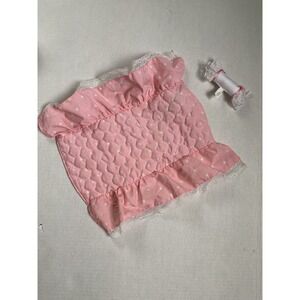 Vintage Barbie Replacement Comforter Pink White Hearts Pillow